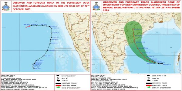 ୨୮ ତାରିଖ ସନ୍ଧ୍ୟା କିମ୍ବା ରାତିରେ କାକିନାଡା ନିକଟରେ ଉପକୂଳ ଅତିକ୍ରମ କରିପାରେ ସମ୍ଭାବ୍ୟ ବାତ୍ୟା ମୋନ୍ଥା : ଆଗାମୀ ୨୪ ଘଂଟା ମଧ୍ୟରେ ଘୂର୍ଣ୍ଣିବାତ୍ୟାରେ ପରିଣତ ହେବାର ସମ୍ଭାବନା 