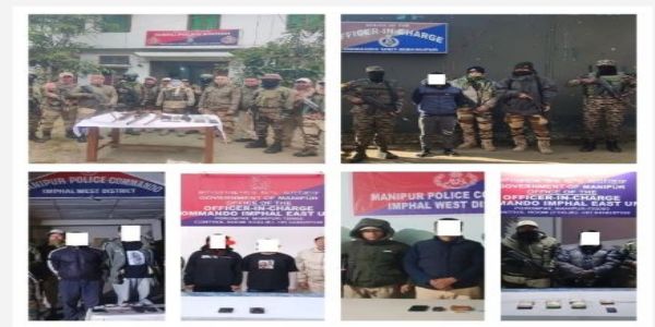 ମଣିପୁରରେ ବିପୁଳ ଅସ୍ତ୍ରଶସ୍ତ୍ର ଜବତ, ଉଗ୍ରବାଦୀ କ୍ୟାଡର ଓ ଡ୍ରଗ୍ସ ଚୋରା ଚାଲାଣକାରୀ ଗିରଫ