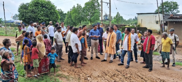 ଜଳମଗ୍ନ  କୁଚିଣ୍ଡା ବ୍ଲକର କ୍ଷୟକ୍ଷତି ଆକଳନ ଓ ପରିଦର୍ଶନ
