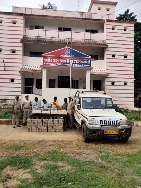 ୨୩୫ ଲିଟର ୮ଶହ ଗ୍ରାମ ବିଦେଶୀ ମଦ ଜବତ ୪ଗିରଫ