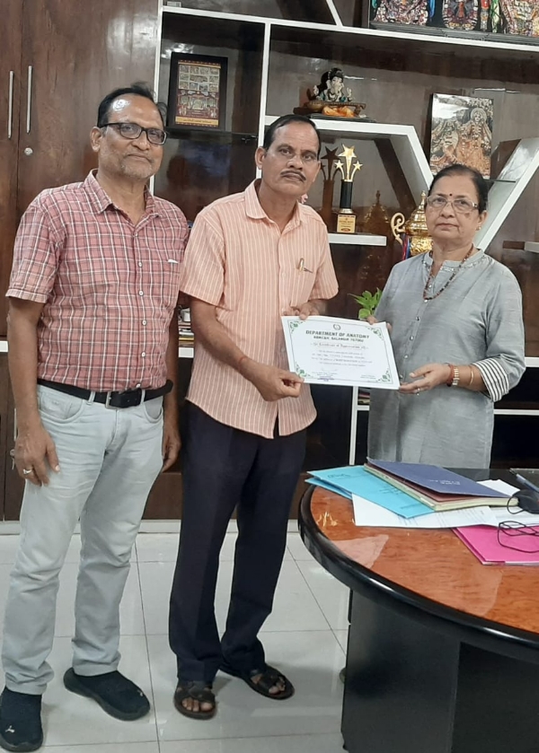 ପୂଜ୍ୟପୂଜା ସେବା ସଂଗଠନର ସଭାପତି କେଶବ ଚନ୍ଦ୍ର ମିଶ୍ରଙ୍କ ଶରୀର ଦାନ