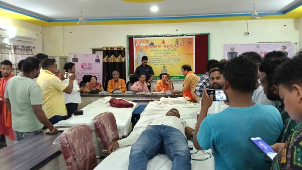 ଜିଲ୍ଲା ବିଜେପି ପରିବାର ପକ୍ଷରୁ  ମେଗା ରକ୍ତଦାନ ଶିବିର ଅନୁଷ୍ଠିତ