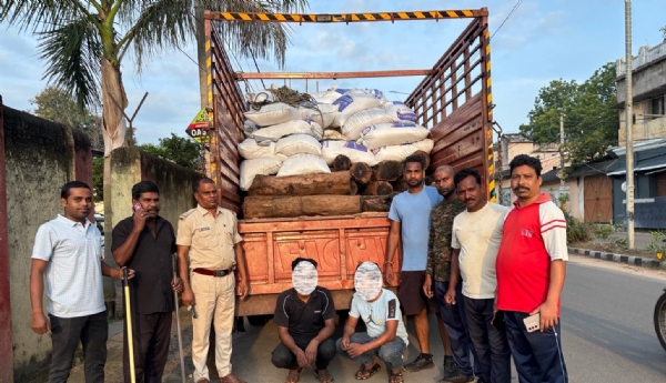 ଲକ୍ଷାଧିକ ଟଙ୍କାର କେନ୍ଦୁକାଠ ବୋଝେଇ ଟ୍ରକକୁ ଜବତ କରିବା ସହ ଜଣ ଅଭିଯୁକ୍ତଙ୍କୁ ଅଟକ ରଖିଛି  ବନ  ବିଭାଗ