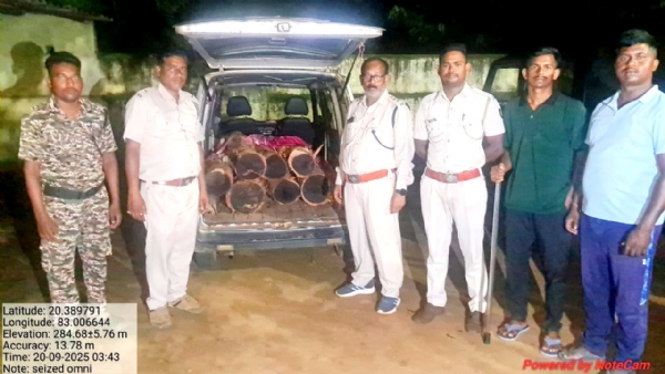 ମୁରିବାହାଲ ରେଞ୍ଜ ର କର୍ମଚାରୀମାନେ ୭ ଟି କେନ୍ଦୁ କାଠ ବୋଝେଇ ଗଡି   ରବତ କଲେ