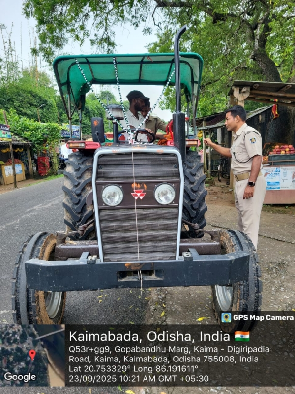 ଖଣି ବିଭାଗ ପକ୍ଷରୁ ଚଢାଉ, ବାଲି ବୋଝେଇ ଟ୍ରାକ୍ଟର ଜବତ