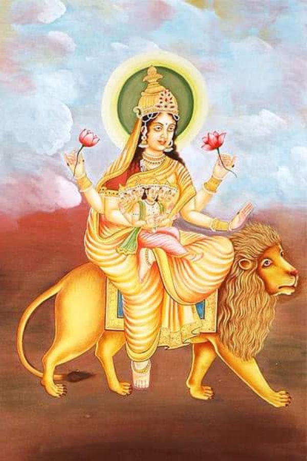ମା ଦୁର୍ଗାଙ୍କ ସ୍କନ୍ଦମାତା ବେଶ
