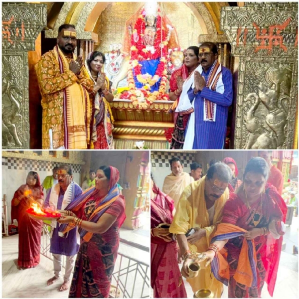 କାଳରାତ୍ରୀ ବେଶରେ ଦର୍ଶନ ଦେଲେ ମାଁ ଦୂର୍ଗା ,ପୂଜା କର୍ତ୍ତା ଭାବେ ପୀଠରେ ସୁବର୍ଣ୍ଣପୁର ଜିଲ୍ଲାପାଳ ଓ ତାଙ୍କ ଧର୍ମପତ୍ନୀ