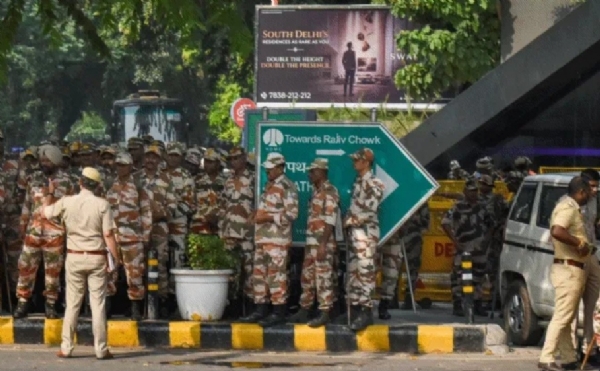 नई दिल्ली में शनिवार को जंतर-मंतर के आसपास सुरक्षा का तगड़ा इंतजाम किया गया है। फोटो -  इंटरनेट मीडिया