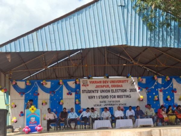 ଜୟପୁର ବିକ୍ରମ ଦେବ ବିଶ୍ୱବିଦ୍ୟାଳୟରେ ଛାତ୍ର ସଂସଦ ନିର୍ବାଚନ  କାଲି ମତଦାନ,  କ୍ୟାମ୍ପସ୍ରେ ‘ହ୍ୱାଇ ଆଇ ଷ୍ଟାଣ୍ଡ୍ ଫର୍’ ସଭା କମ୍ପିଲା: