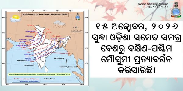 ଦକ୍ଷିଣ-ପଶ୍ଚିମ ମୌସୁମୀ ବାୟୁର ପ୍ରତ୍ୟାବର୍ତନ