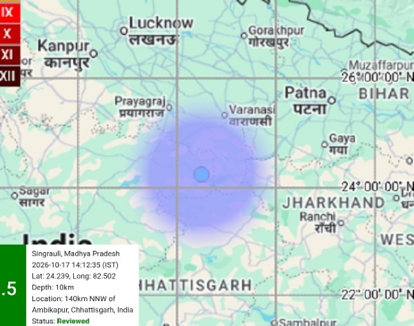 राष्ट्रीय भूकंप विज्ञान केंद्र के एक्स से ली गई तस्वीर