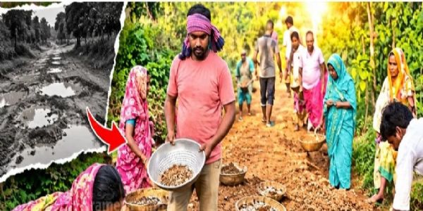 ନିଜ ଖର୍ଚ୍ଚରେ ରାସ୍ତା ମରାମତି କଲେ ଗ୍ରାମବାସୀ