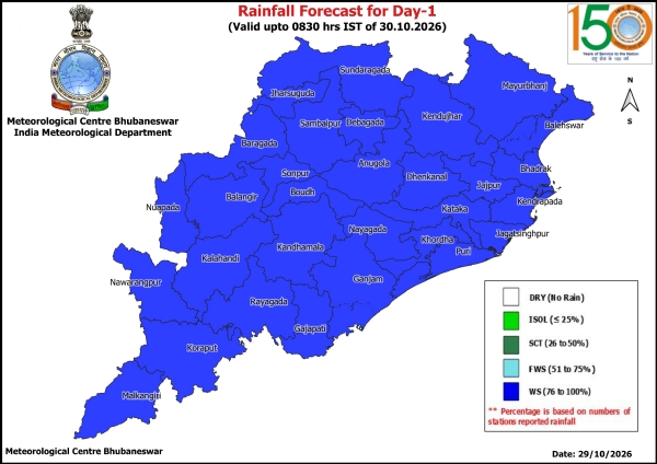୨୯ ତାରିଖ ସକାଳ ଠାରୁ ୩୦ ତାରିଖ ସକାଳ