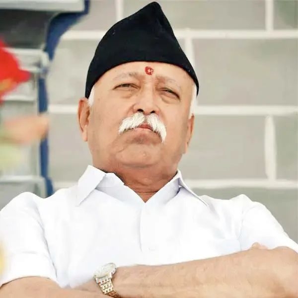 Picture of the Rashtriya Swayamsevak Sangh (RSS) Sarsanghchalak Dr Mohan Bhagwat. राष्ट्रीय स्वयंसेवक संघ के सरसंघचालक मोहन भागवत की तस्वीर।
