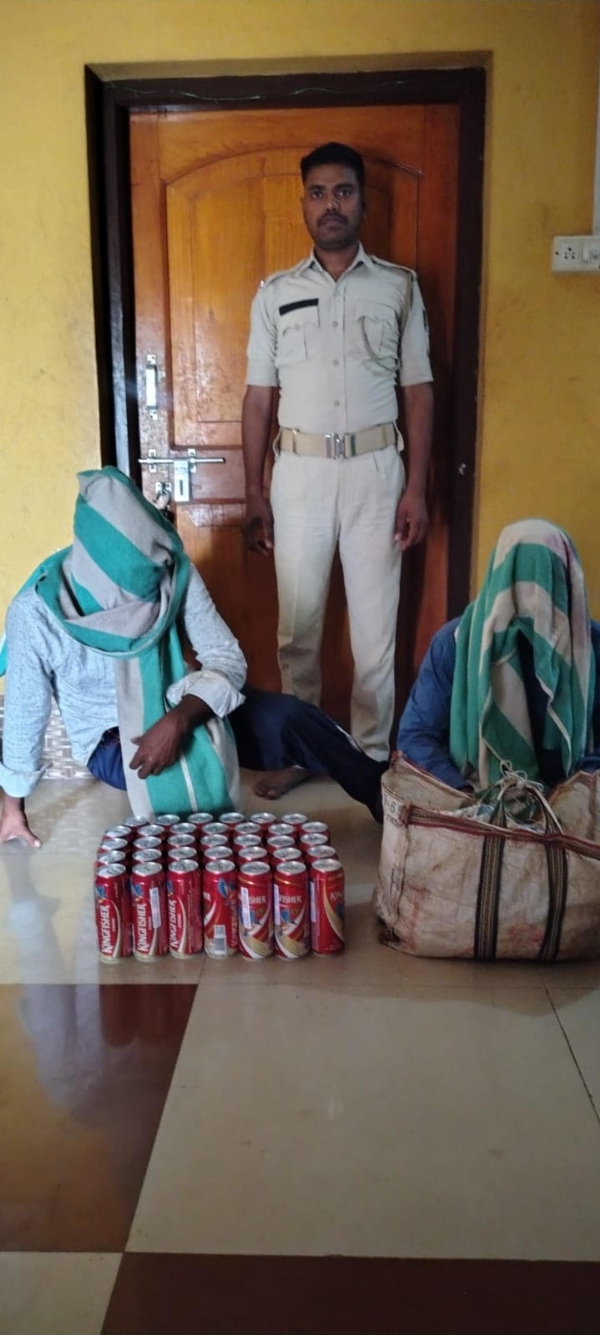 ୧୫ ଲିଟର ଦେଶୀ ଓ ୧୭ ଲିଟର ବିଦେଶୀ ମଦ ଜବତ, ୨ ଗିରଫ