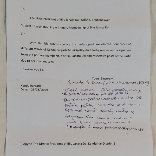 Bjd counciller resignation