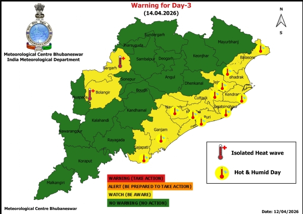 ହିଟ୍ ୱେଭ୍ ନେଇ ୧୪ ତାରିଖ ପାଇଁ ୟେଲୋ ୱାର୍ଣ୍ଣିଂ ଜାରି ହୋଇଥିବା ୨ ଜିଲ୍ଲା ବରଗଡ଼, ବଲାଙ୍ଗିର