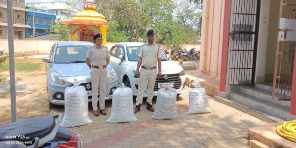 ଦୁଇଟି କାରରୁ ୮ଲକ୍ଷର ଗଞ୍ଜେଇ ଜବତ: ଦୁଇ ଗିରଫ