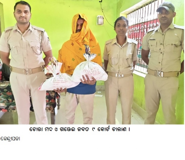 ଚୋରା ମଦ ଓ ଗଞ୍ଜେଇଜବତ ୯ କୋର୍ଟଚାଲାଣ ।