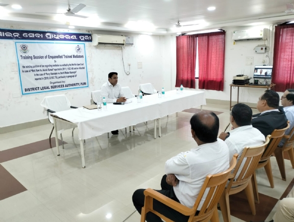 ପୁରୀଜିଲ୍ଲା ଆଇନସେବା ପ୍ରାଧିକରଣ ପକ୍ଷରୁ ଅଧିବକ୍ତା ମଧ୍ୟସ୍ଥିଙ୍କ ତାଲିମ ଶିବିର