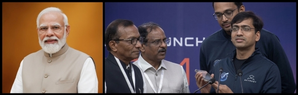 स्काईरूट एयरोस्पेस कंपनी के सह-संस्थापक पवन कुमार चंदना और नागा भरत डाका से प्रधानमंत्री के फोन पर बात करने के दौरान, साथ में प्रधानमंत्री की फाइल फोटो। स्काईरूट एयरोस्पेस कंपनी के सह-संस्थापक पवन कुमार चंदना और नागा भरत डाका से प्रधानमंत्री के फोन पर बात करने के दौरान, साथ में प्रधानमंत्री की फाइल फोटो।