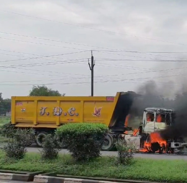 Fire in truck