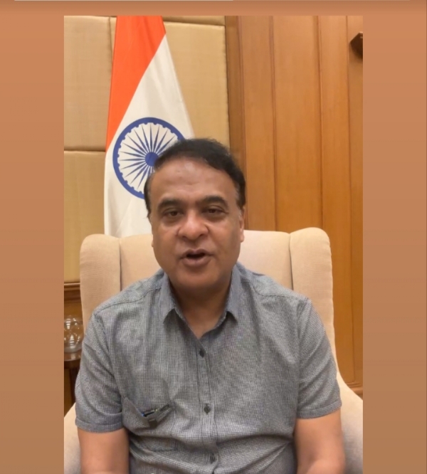 Image of the Assam CM Dr Himanta Biswa Sarma Facebook Live. Image of the Assam CM Dr Himanta Biswa Sarma Facebook Live.