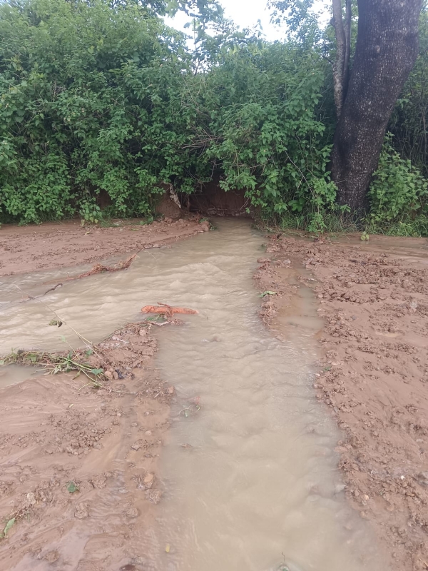 Flood water enter