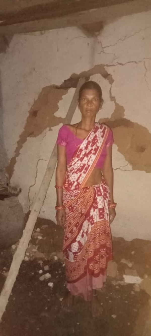 House damage due to rain in Kolabira