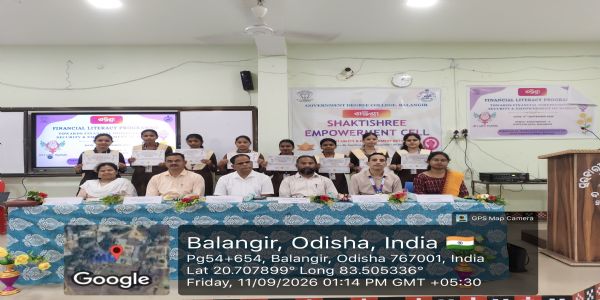 ସରକାରୀ ମହାବିଦ୍ୟାଳୟ, ବଲାଙ୍ଗିରରେ ଆର୍ଥିକ ସାକ୍ଷରତା କାର୍ଯ୍ୟକ୍ରମ ଅନୁଷ୍ଠିତ