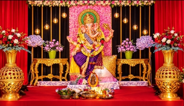 Puja at ganapti