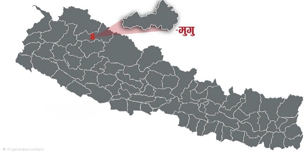 नेपाल के नक्शे में मुगु जिला नेपाल के नक्शे में मुगु जिला